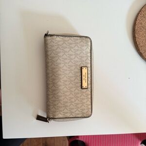 Michael Kors Gold Zip-Around Wallet